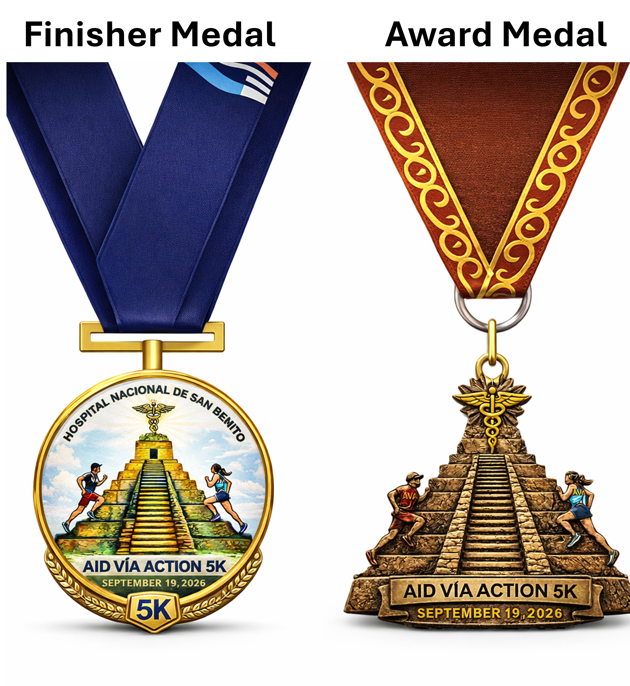 AVA 5K finisher medals